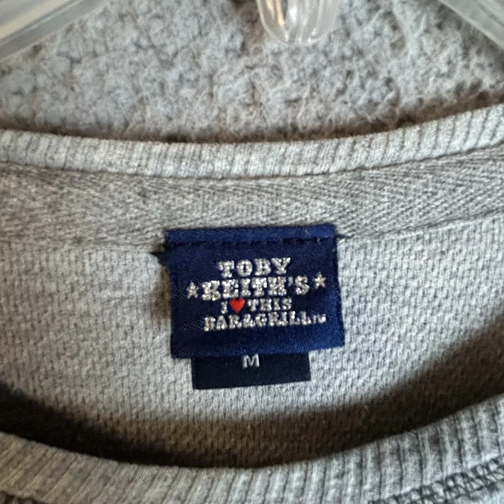 VTG Toby Keith Thermal Long Sleeve Gray T Shirt Size M 2005 Western Cowboy Wear